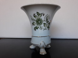 Hollóházi Erika mintás oroszlánkörmös váza, 16 cm