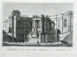 Grenelle St.German utca kútja.. Eredeti acelmetszet ca.1835