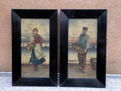Szallai B. - Halász pár festmények