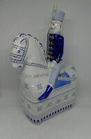 Hollóházi porcelán art deco huszár lovon!