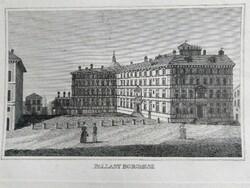 Rome is the Borghese palace. Original wood engraving ca. 1835