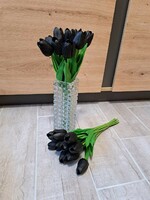 Gyönyörű élethű fekete gumi habgumi tulipán csokor tulipánok virág növény lakásdekoráció