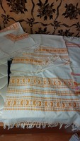 Folk embroidered tablecloth and runner 3 rare woven towel runners in good condition