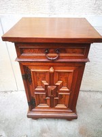 Renaissance Style Cabinet, Small Chest, Nightstand, Pedestal, Sculpture Stand, German Silver, Beautiful!