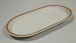 Alföldi porcelain oval with yellow-brown striped border retro