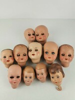 11 db retró játék baba fejek / műanyag baba fej / régi / mid century / Kézzel festett