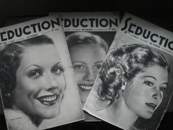 3 db Séduction francia erotikus magazin 30-as évekből aktfotók, rajzok