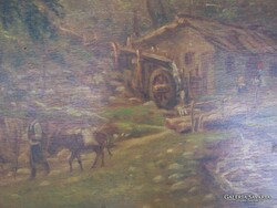 Borzásy Béla (Debrecen, 1878 - 1947, Budapest) : Erdős táj vizimalommal