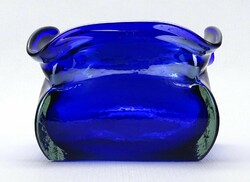 1M186 Gyönyörű muránoi kék üveg tálka hamutál
