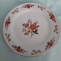 Kínai porcelán tényér, sárga virág mintával