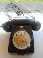 Retro 50-60-as évek vezetékes telefon-Bakelit tárcsás telefon komplet jó gyűjtői állapotban