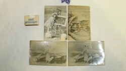 Four old Easter postcards - together - black and white, written
