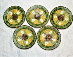 Antik Villeroy & Boch Schramberg majolika tányér 5 db - 16 cm