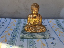 Bronz Buddha márvány talpon