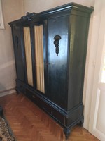 Black neo-baroque filing cabinet and desk