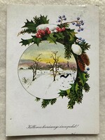 Old Christmas card with drawings - Árpád darvas drawing -5.