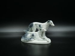 Russian greyhound couple porcelain (carl scheidig gräfenthal)