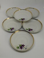 Hollóházi porcelán ibolyás kávés csésze tányérok!