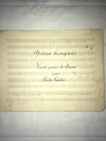 /1800- as évek/ Kézzel írott kotta! Théme hongrois Vario pour le Piano par Jules Csàder( Csáder Gyul
