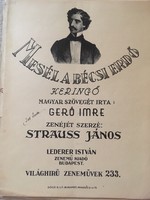 Antique sheet music! The Vienna forest tells a story!! Waltz! He composes his music; John Strauss