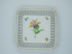 Large woven bowl with Herend flower pattern