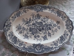 English bristol crown, oval bowl with ducal blue pattern, offering
