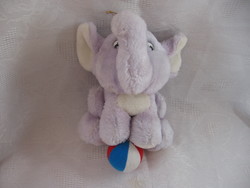 Purple plush elephant with a ball