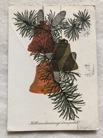 Old Christmas card with drawings - drawing by Imre Somorjai -5.