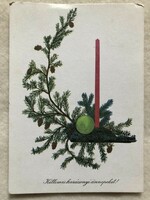 Old Christmas card with drawings - éva Gyurics drawing -5.