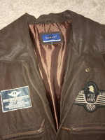 Hi buxter brown black real leather jacket known from the movie Top Gun