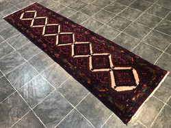 HAMADAN - Iráni kézi csomózású gyapjú PERZSA futó szőnyeg, 81 x 294 cm