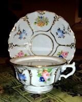 Antique tk klösterle 1830-1893 hand-painted thick porcelain extra tea cup + saucer - 2.2 dl