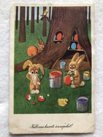 Easter postcard with old drawings - László Réber's drawing -5.
