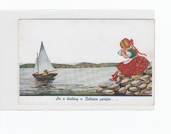 Üdvözlő képeslap gyerek GY:04 postatiszta Balaton