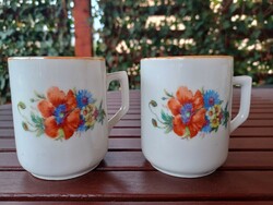 Zsolnay porcelán bögre - pipacsos- búzavirágos 2 db gyönyörűek
