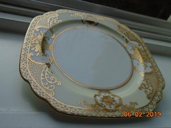1920 NORITAKE luxus japán Art Deco porcelán tányér ,aranybrokát virágkosár minta 44318 mintaszám