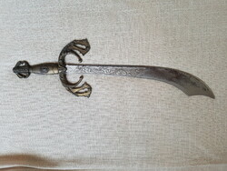 Ornate, patinated, handgun, ornamental sword 35 cm
