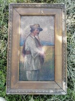 Antique oil painting from a legacy 37*20cm