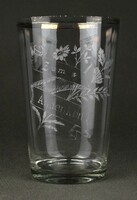1L986 antique Austrian bath glass zum andenken inscription glass glass 11 cm