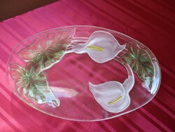 Oval glass bowl