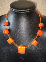 V. Gyönyörű narancs színű SOBRAL gyanta nyaklánc