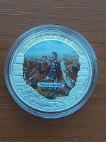 LIBÉRIA 5 DOLLÁR 2009 A történelem legnagyobb hadvezérei JULIUS CAESAR, 38,61 mm 27 gramm  CUNI.