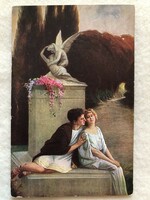 Antik, régi romantikus képeslap  - 1918                                      -5.