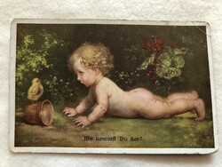 Antique, old m. Work postcard - post office -5.