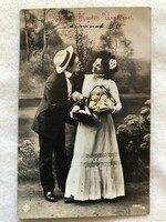 Antik romantikus Húsvéti  képeslap - 1910                       -5.