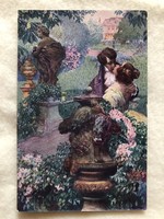 Antik romantikus  képeslap                   -2.