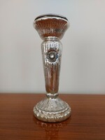 Glass candle holder silver plated 26 cm