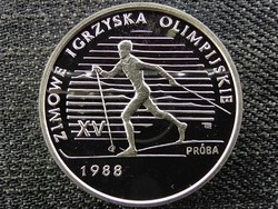 Lengyelország Calgary téli olimpia 1988 .750 ezüst 1000 Zloty próbaveret 1987 MW P (id46508)
