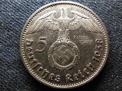 Németország Horogkeresztes .900 ezüst 5 birodalmi márka 1938 A (id69818)