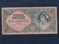 Háború utáni inflációs (1945-1946) 1000 Pengő bankjegy 1945 DÉZSMABÉLYEG NÉLKÜL (id74122)
